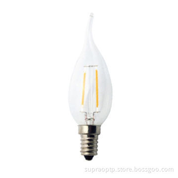 2.5W E26 LED Filament Candle Light (Round Design), 100lm/W, 2 Years Warranty